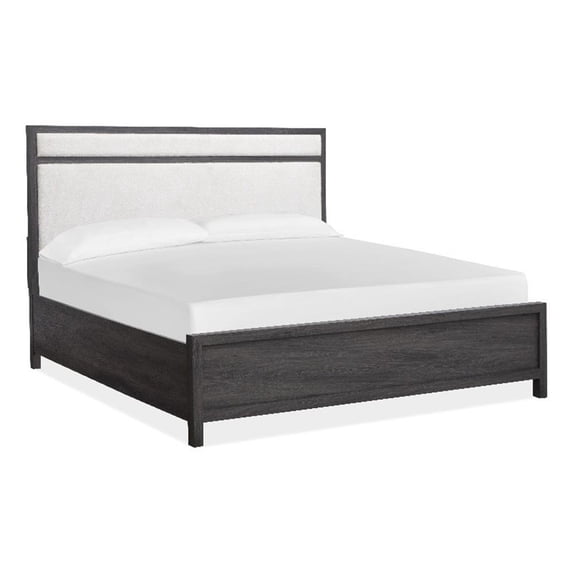 Magnussen Home Merrifield Raisin Black Queen Upholstered Panel Bed