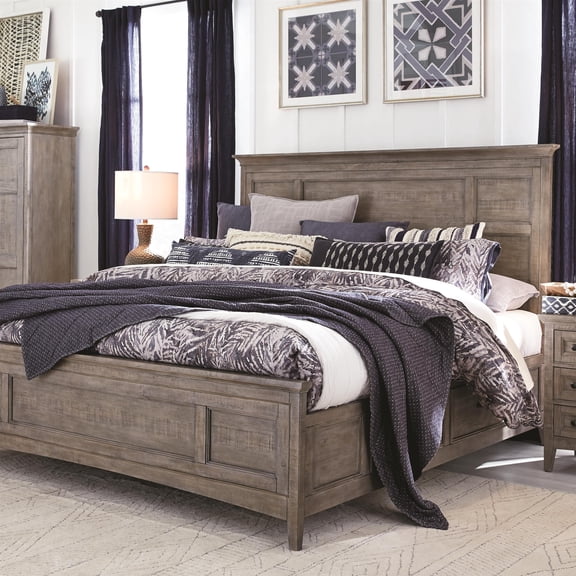 Magnussen Home Paxton Place Dovetail Grey Queen Panel Storage Bed