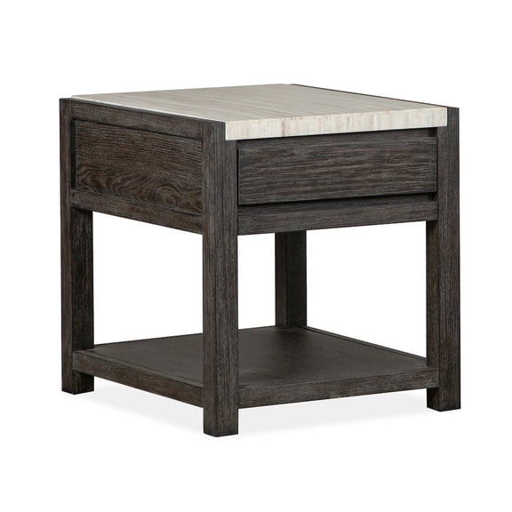 Magnussen Home Plum Creek Ravenwood Black Rectangular End Table
