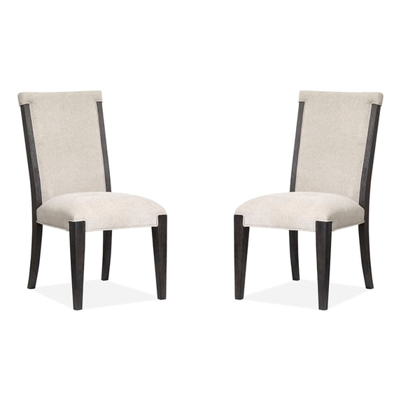 Magnussen Home Plum Creek Ravenwood Black Upholstered Side Chair Two Pack