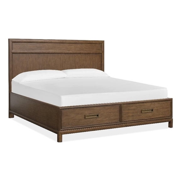 Magnussen Home Ridgefield Queen Panel Storage Bed in Russet