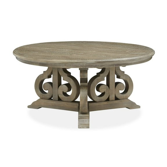 Magnussen Home Tinley Park Dove Tail Grey Round Cocktail Table