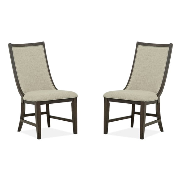 Magnussen Home Westley Falls Graphite Upholstered Host Chair Two Pack