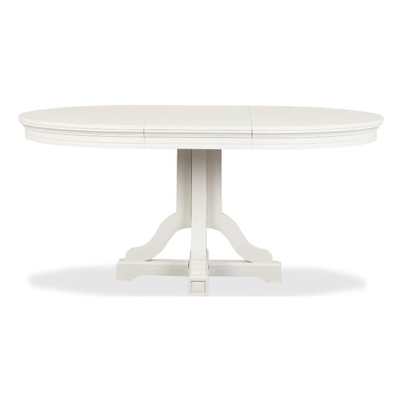 Magnussen Home Willowbrook Egg Shell White Extendable 48" Round Dining Table