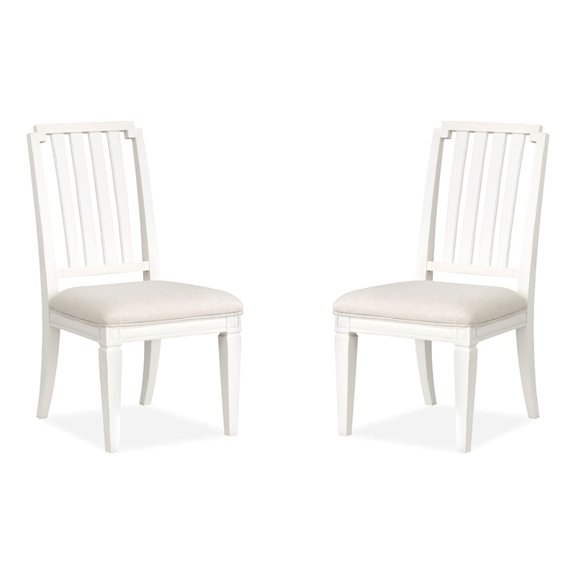 Magnussen Home Willowbrook Egg Shell White Upholstered Side Chair Two Pack