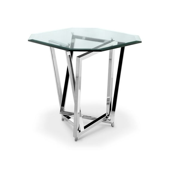Magnussen Lenox Square Octagonal End Table in Nickel