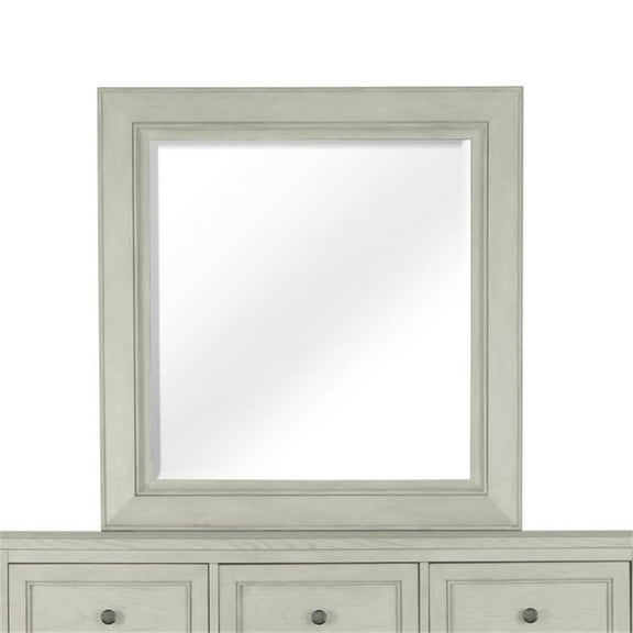 Magnussen Raelynn Portrait Concave Framed Mirror in Weathered White