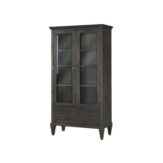 Magnussen Sutton Place Curio Cabinet in Weathered Charcoal