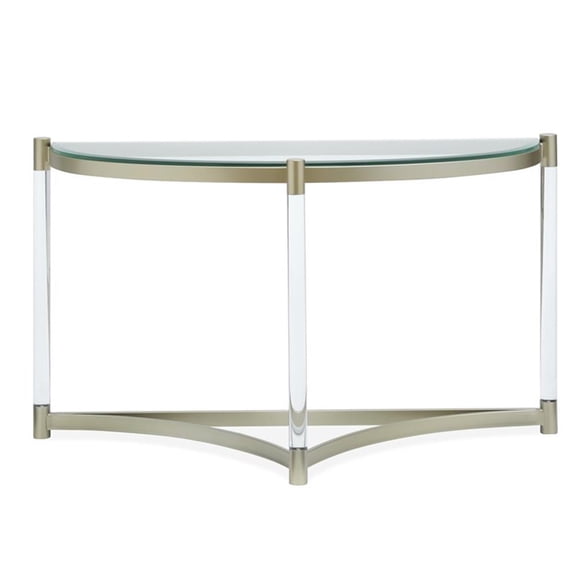 Magnussen Silas Demilune Tempered Glass Sofa Table