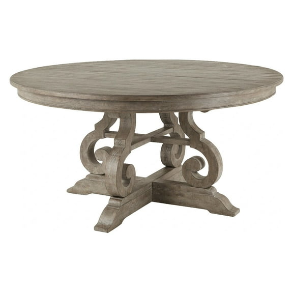 Magnussen Tinley Park 60" Solid Wood Round Dining Table in Dove Tail Gray