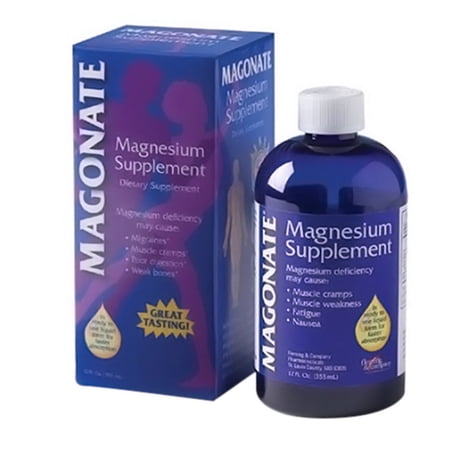 Magonate Magnesium Supplement Liquid - 12 Oz, 6 Pack