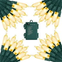 Magotan 4 Pack 50 LED Battery Operated Christmas Lights Indoor Battery Christmas String Lights with Timer Xmas Indoor Decorations Warm White