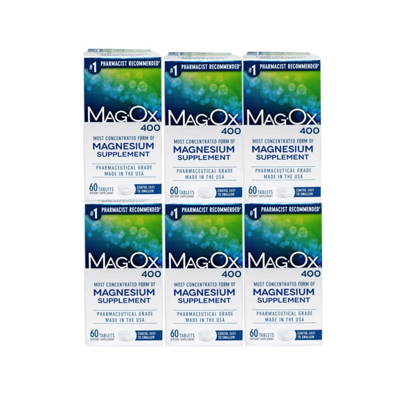 Magox 400 Mg Magnesium Dietary Supplement Tablets - 60 Ea, 6 Pack
