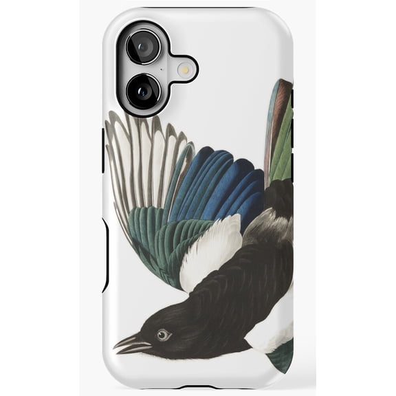 Magpie Audubon Nature Wildlife Bird Art Phone Case for iPhone 11 12 13 14 15 16 17 Pro Max
