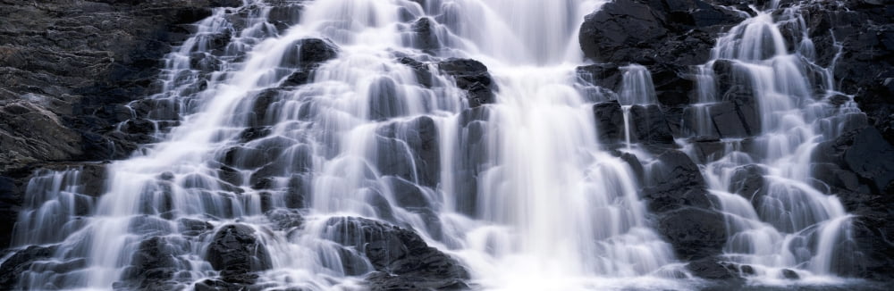 Magpie Falls Ontario Canvas Art - Ron Watts Design Pics (36 x 12)