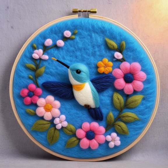 Magpie Needle Felting Set, Beginner Felt Painting Set, With Wool Felt Painting Set, Decorative Frame, Suitable for Home Decoration
