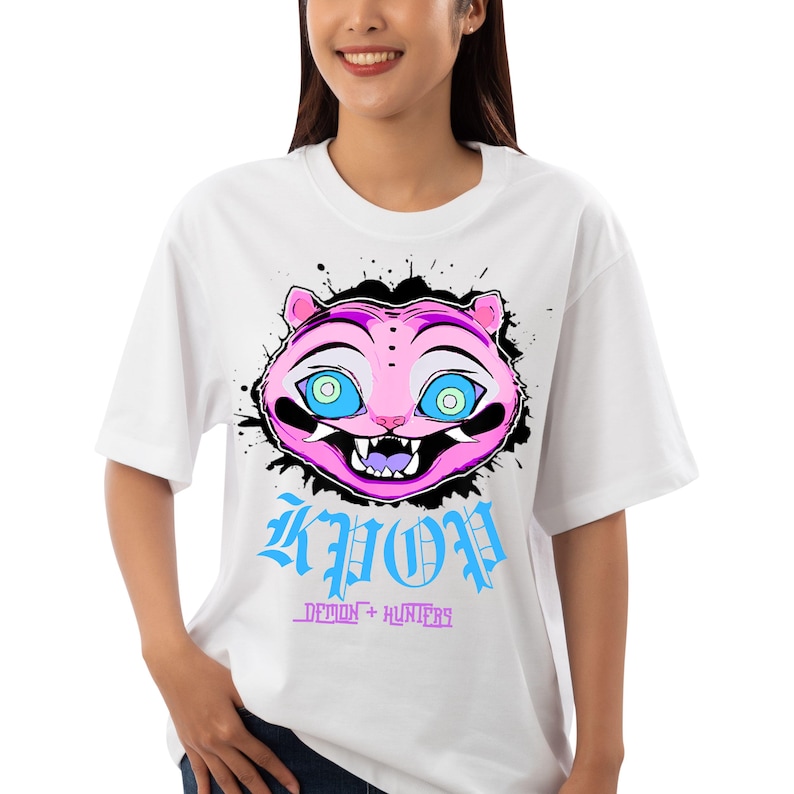 Magpie Merch Magpie and Tiger Edition! K-pop Demon Hunters T-Shirt,White Color,Size ...