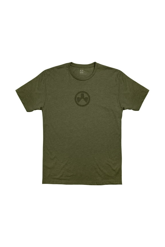Men's Iron Logo CVC Short Sleeve Crew Neck T Shirt Olive Drab Heather 2XL