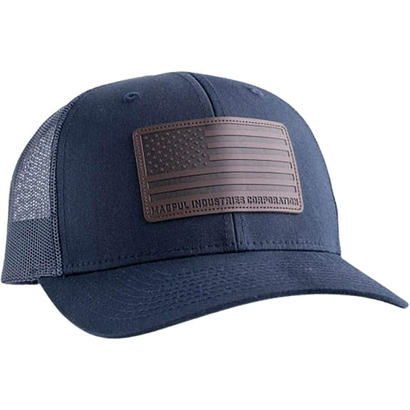 Magpul Mens Standard Leather Patch Trucker Hat Navy