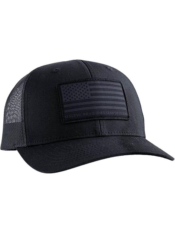 Mens Standard Patch Trucker Hat Black