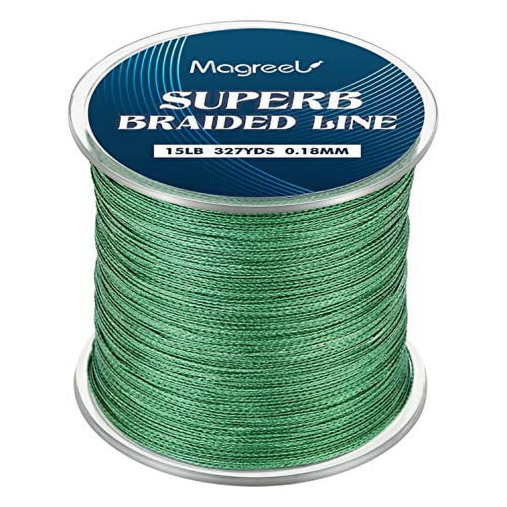 Magreel Braided Fishing Line, Abrasion Resistant Braided Lines High  Performance Strong 4 or 8 Strand Superline Smaller Diameter Zero  Stretch,6lb-80lb,327Yards,Green/Low-Vis 