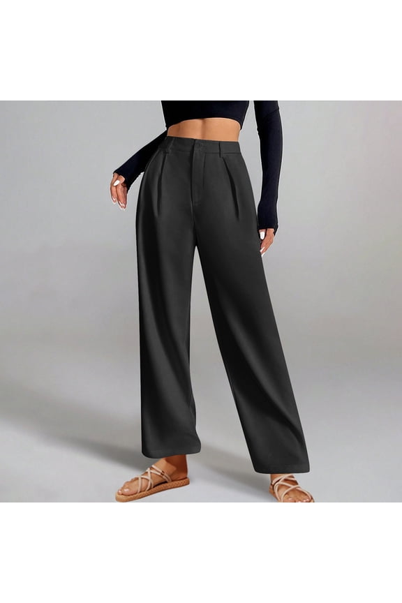Business Casual Pants for Women Straight Leg Dress Pants High Waisted Trousers Baggy Formal Interview Trousers with Pockets Pjs Pants Women Sweatpants Jeans