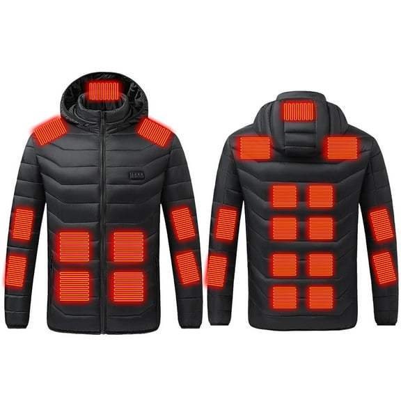 Magroz Heated Jacket for Women Men with 26 Zones Heating 2025 Zip Up Winter Heated Coat Soft Shell Quilted Thicken Warm Coat Outerwear Lightweight Heating Jackets Outdoor Winter Clothes Black M