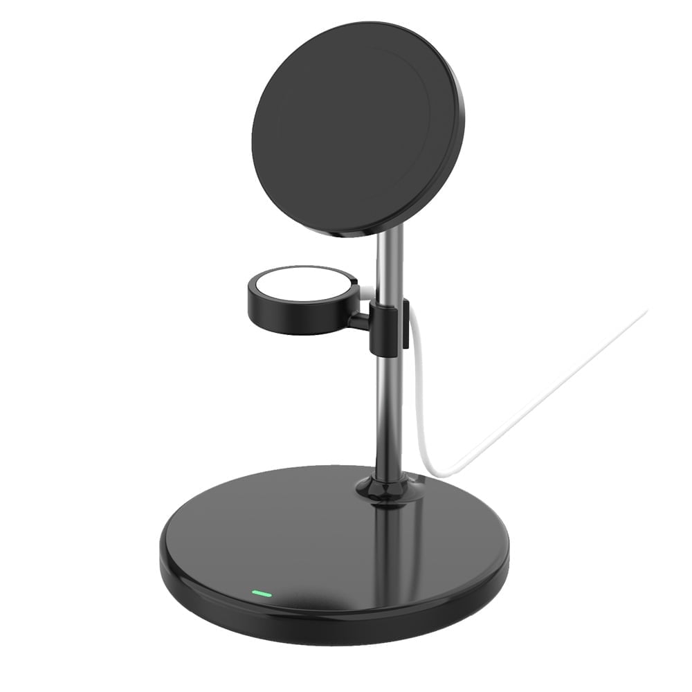 Energizer 3-in-1 Wireless Charging Station, 15W Fast Charging, Qi Compatible Phone, Earbuds & Smartwatch Stand, Black