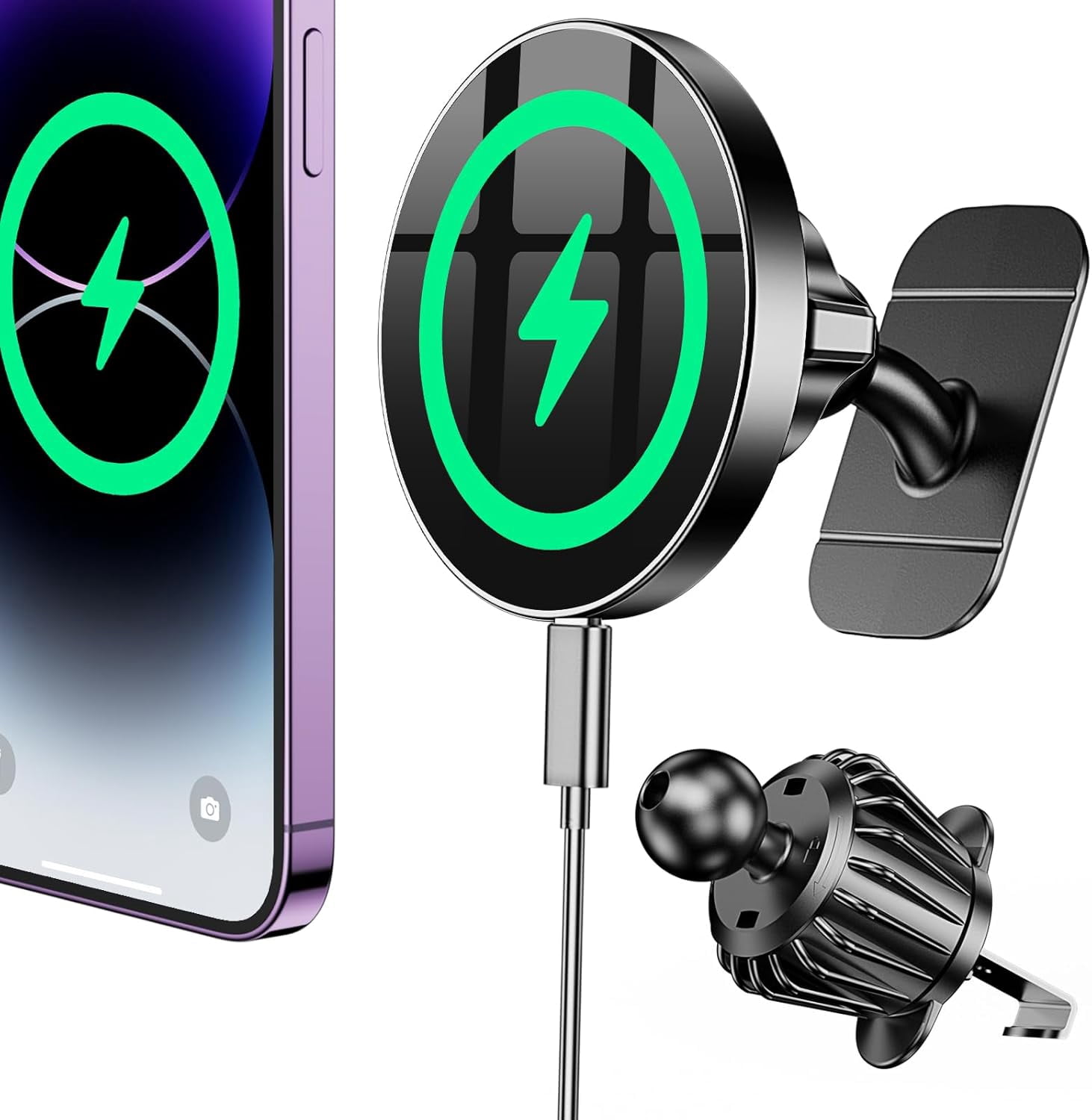 for Magsafe Car Mount Charger【100% Stable】 15W Magsafe Car Charger Magnetic Phone Holders for Your Car Accessories for Women Men Gifts for Mothers Day Wireless Car Charger for iPhone 17 16 15