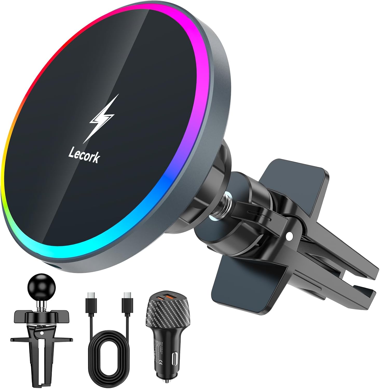 cigarette lighter magsafe charger Iphone Charger R Qi2 15W MagSafe Car Charger Mount – Fast Wireless Compatible Wireless Phone Charger Wireless Phone Charger with Motorized Cradle MagSafe Cigarette Lighter Magsafe Car Mount
