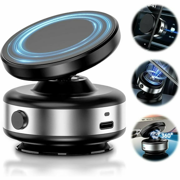 Carbon Fiber Magnetic Car Mount - Perfect Christmas Gift for iPhone/Android, 360° Adjustable, 78LBS Force