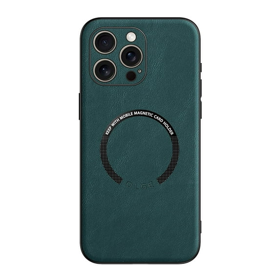 Magsafe Case Compatible with Apple iPhone 16 Pro, Slim Fit Premium PU Leather + PC Bumper Rugged Anti-Scratch Shockproof Minimalist Phone Case for iPhone 16 Pro, Green