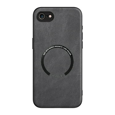 Magsafe Case Compatible with Apple iPhone 7 / 8 / SE 2022 & 2020, Slim Fit Premium PU Leather + PC Bumper Rugged Anti-Scratch Shockproof Minimalist Phone Case for iPhone 7 / 8 / SE 2022 & 2020, Gray