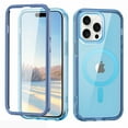 thumbnail image 1 of Magsafe Case for iPhone 12 Pro Max, Compatible with MagSafe Full-Body Protection Shockproof Rugged Clear Phone Cover with Built-in Anti-Fingerprint Screen Protector for iPhone 12 Pro Max, Blue, 1 of 8