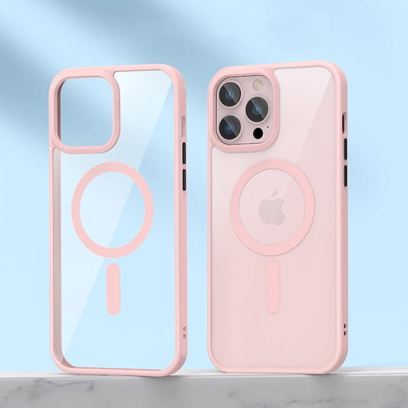 Magsafe Clear Case Compatible with iPhone 14 6.1 inch Ultra Slim with Shockproof Magnetic Len Protection Case for iPhone 14,Pink