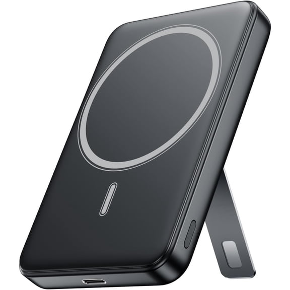 for Magsafe Portable Charger, 10000mAh Wireless Power Bank with Stand, USB C PD 20W Fast Charging Powerbank, Magnetic Battery Pack Compatible iPhone 17/16/15/14/13/12 Series - Black