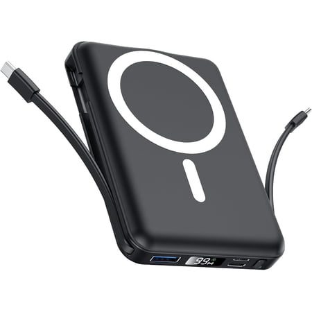for Magsafe Power Bank, 10000mAh Magnetic Bank with USB-C Cable and PD 20W USB C Fast Charging LED Display, Wireless Portable Charger iPhone 17/16/15/14/13/12/Pro/Pro Max