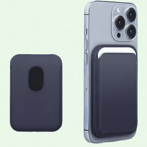 Magsafe Wallet Leather RFID Card Holder with MagSafe Magnet (Baltic Blue) for iPhone 12/13/14 Mini/Plus/Pro/Max