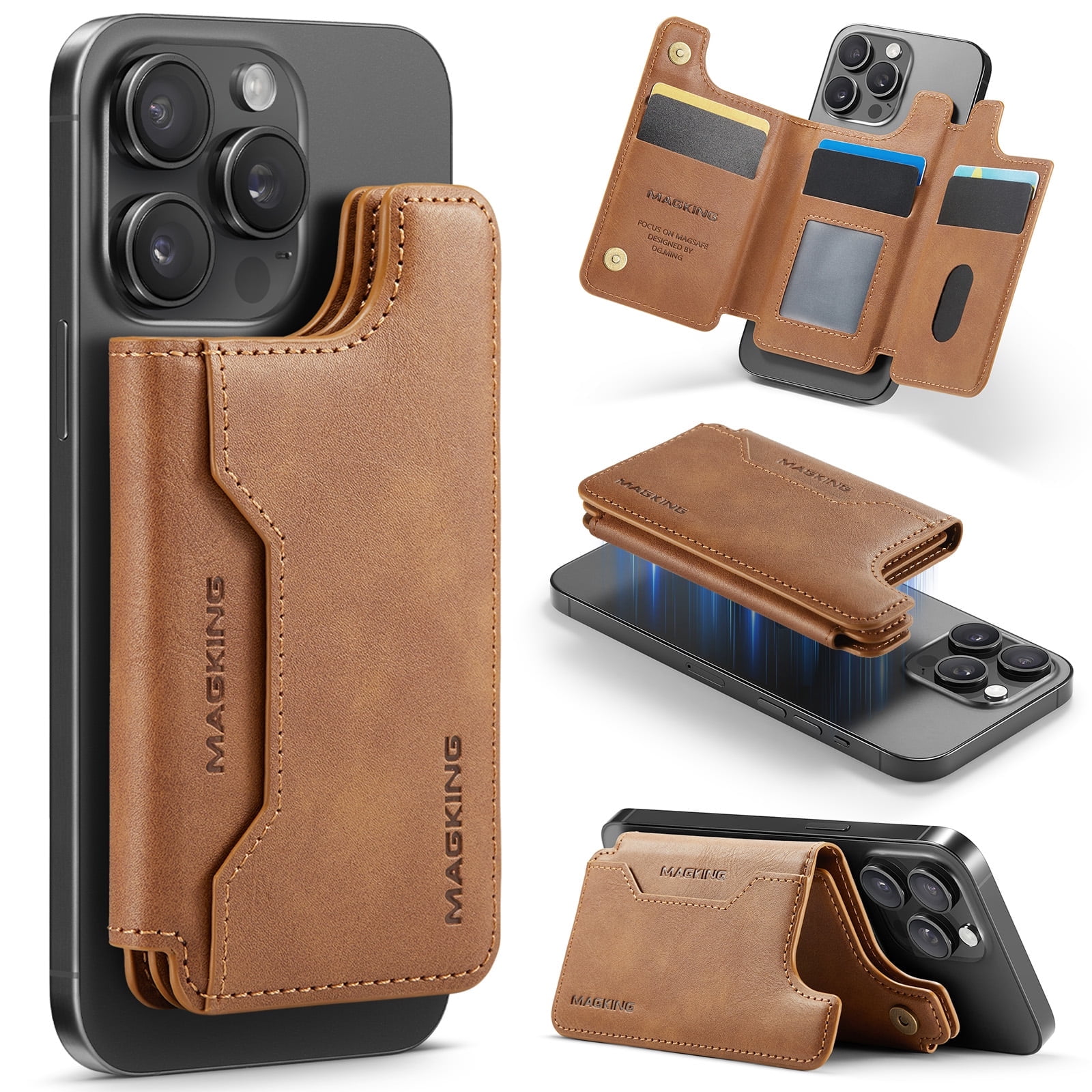 Magsafe Wallet for iPhone 17/16/15/14/13/12 Pro Max Plus Series, Card Holder Strong Magnetic Vegan PU Leather Wallet Stand with 7 Card Slots, RFID Blocking - Gray - Walmart.com Magsafe Wallet for iPhone 17/16/15/14/13/12 Pro Max Plus Series, Card Holder Strong Magnetic Vegan PU Leather Wallet Stand with 7 Card Slots, RFID Blocking - Gray - Walmart.com