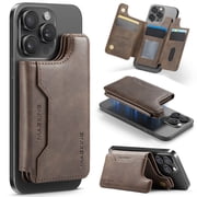 Magsafe Wallet for iPhone 17/16/15/14/13/12 Pro Max Plus Series, Card Holder Strong Magnetic Vegan PU Leather Wallet Stand with 7 Card Slots, RFID Blocking - Gr