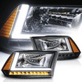 thumbnail image 1 of Magshion 1 Pair LH+RH OE Style LED Light Bar Headlight Replacement for 2009-2010 Dodge Ram 1500/2010 Dodge Ram 2500/2010 Dodge Ram 3500, Black Housing Clear Lens, 1 of 12