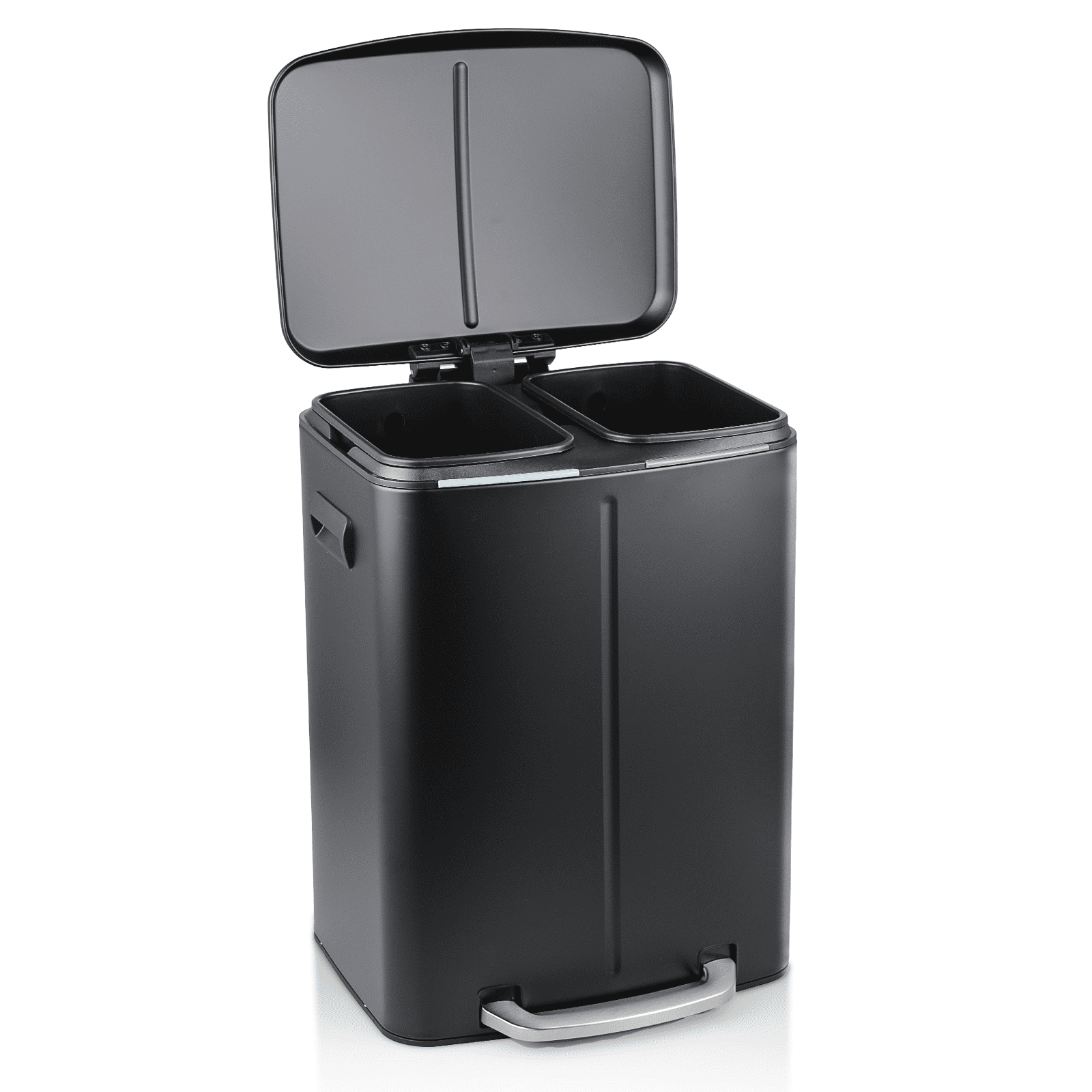 Magshion 10Gal StepOn Trash Can, 2 x 5Gal Buckets, Soft Close Lid