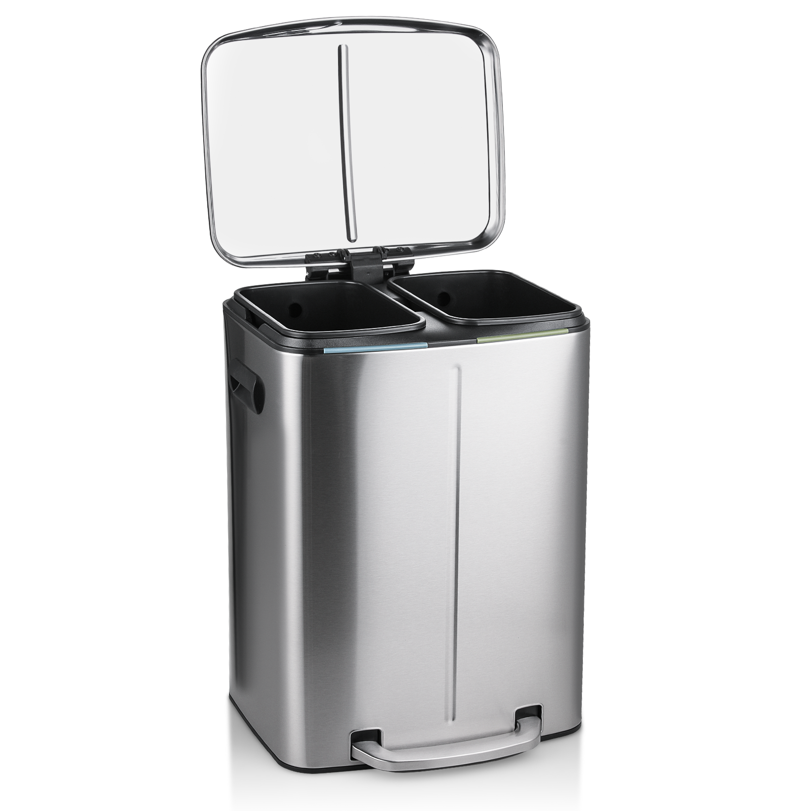 Polder 7 Gallon Under Counter Trash Waste Can Recycle Bin, Stainless