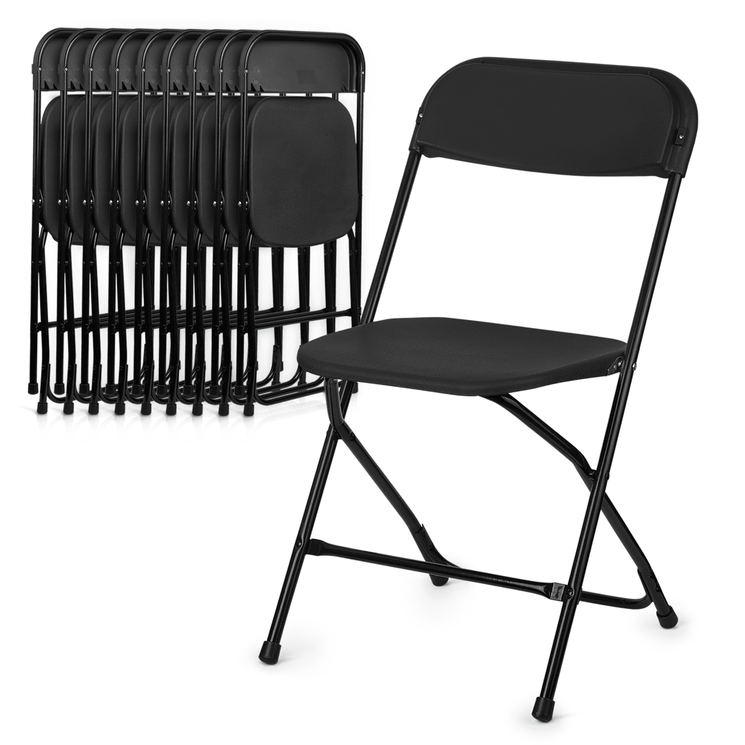 Mainstays Fabric Padded Folding Chair, Black, 4 Count