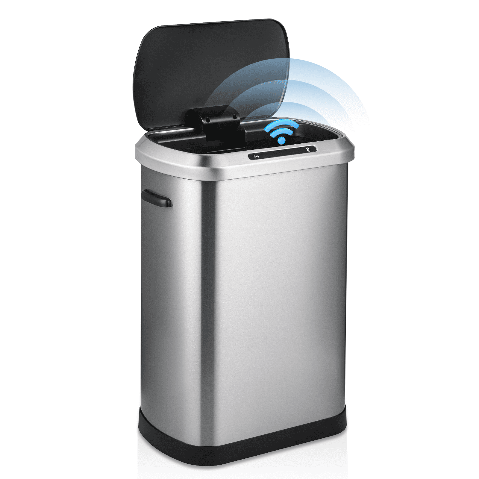 BestOffice Touch Free Sensor Stainless Steel Trash Can, 13 Gallon 