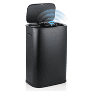 Magshion 14.5 Gallon Kitchen Trash Can Automatic Garbage Can with Touch-Free & Motion Sensor, Mute Designed Waste Bin with Lid for Home Office, Black