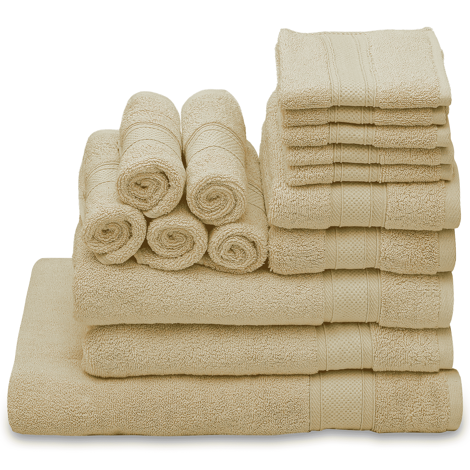 100% Cotton 15Pcs Towel Set Oversized Bath Sheet+Bath Towel+Hand  Towel+Washcloth
