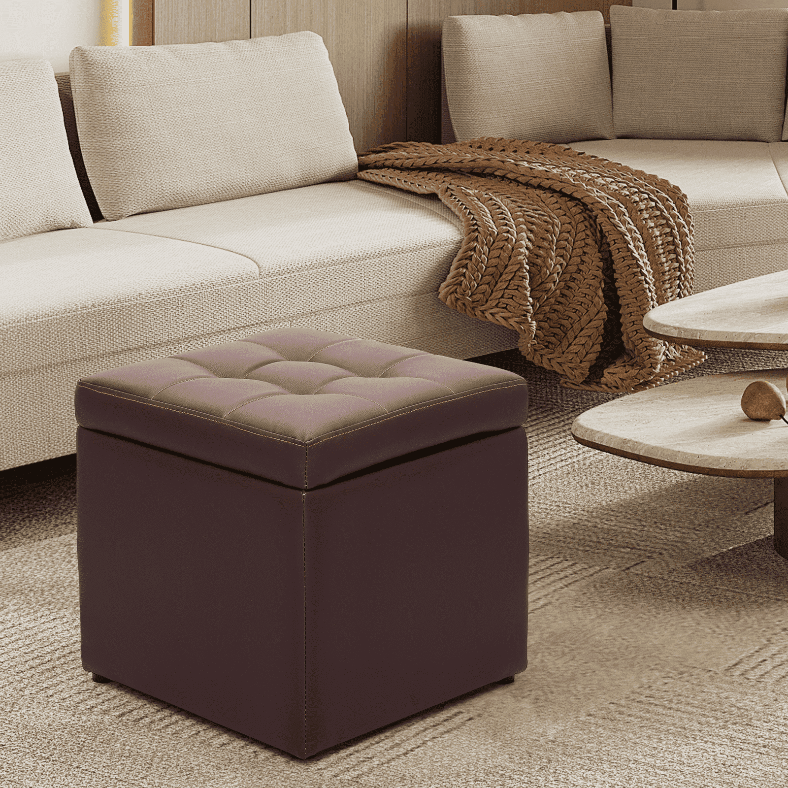 Magshion Large Padded Bedroom Storage Ottoman, 16