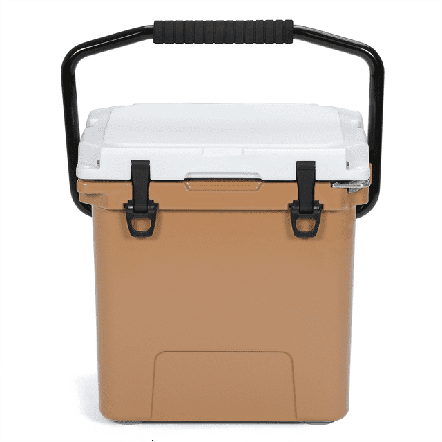 Magshion 18 Quart Portable Insulated Ice Cooler with Bottle Opener and Latches, Holds Up to 30 Cans, Leak-Proof Outdoor Hard Cooler for Camping Fishing Picnic Boat, Khaki