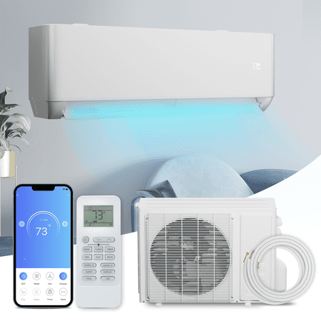 Magshion 18000 BTU 21.5 SEER Mini Split Air Conditioner & Heater Ductless Inverter System, Wifi Enabled AC Unit with Condenser, Heat Pump, Remote Control, Cools Up to 1000 Sq.Ft., White